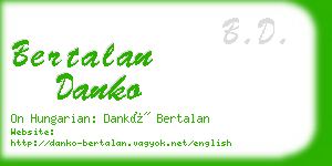 bertalan danko business card